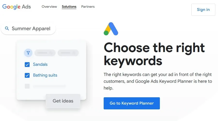 Google Keyword Planner