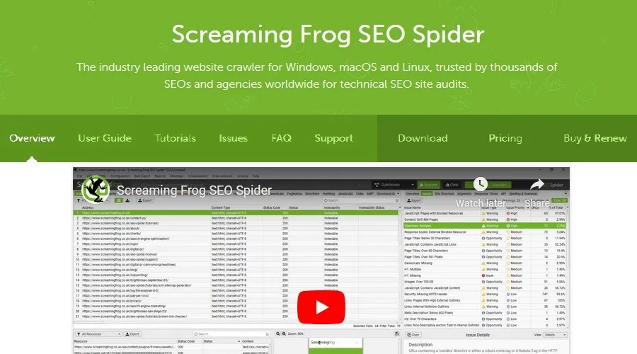 Screaming Frog SEO Spider